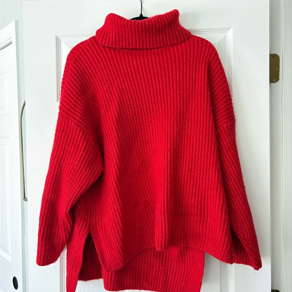 H&M Vibrant Red Turtleneck Sweater